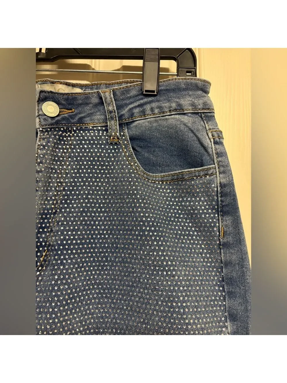 Lizette Collection High Waisted Jeans with Rhinestones 5 pockets size XL NEW NWT